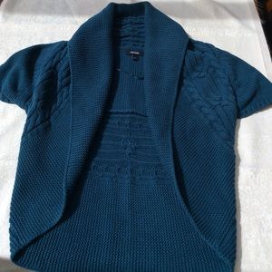 APT.9 Teal knit short sleeve cardigan/shrug size S